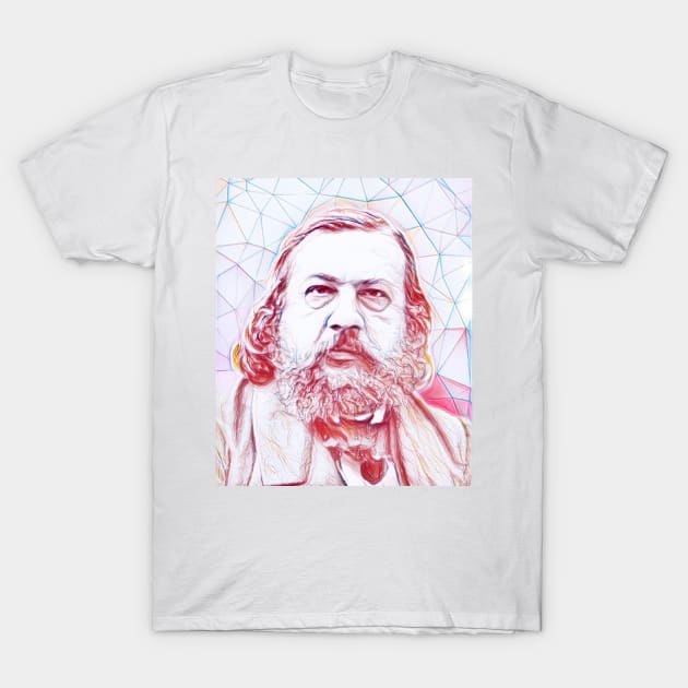 Theophile Gautier Portrait | Theophile Gautier Artwork | Line Art T-Shirt by JustLit